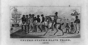 Source : American political prints, 1766-1876 / Bernard F. Reilly. Boston : G.K. Hall, 1991, entry 1830-1. CC. Picryl. https://picryl.com/media/united-states-slave-trade-1830